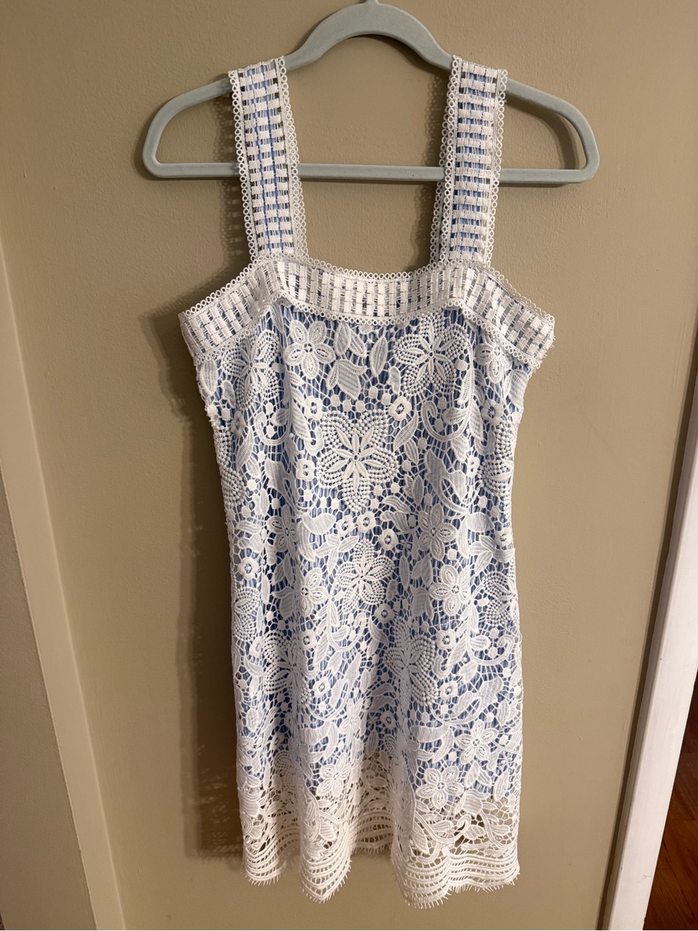 Design Lab Lord & Taylor White Crochet Lace Sundress size M